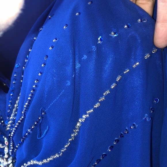 MONTAGE By Mon Cheri Cobalt Blue Dress Size 18 - Picture 10 of 11